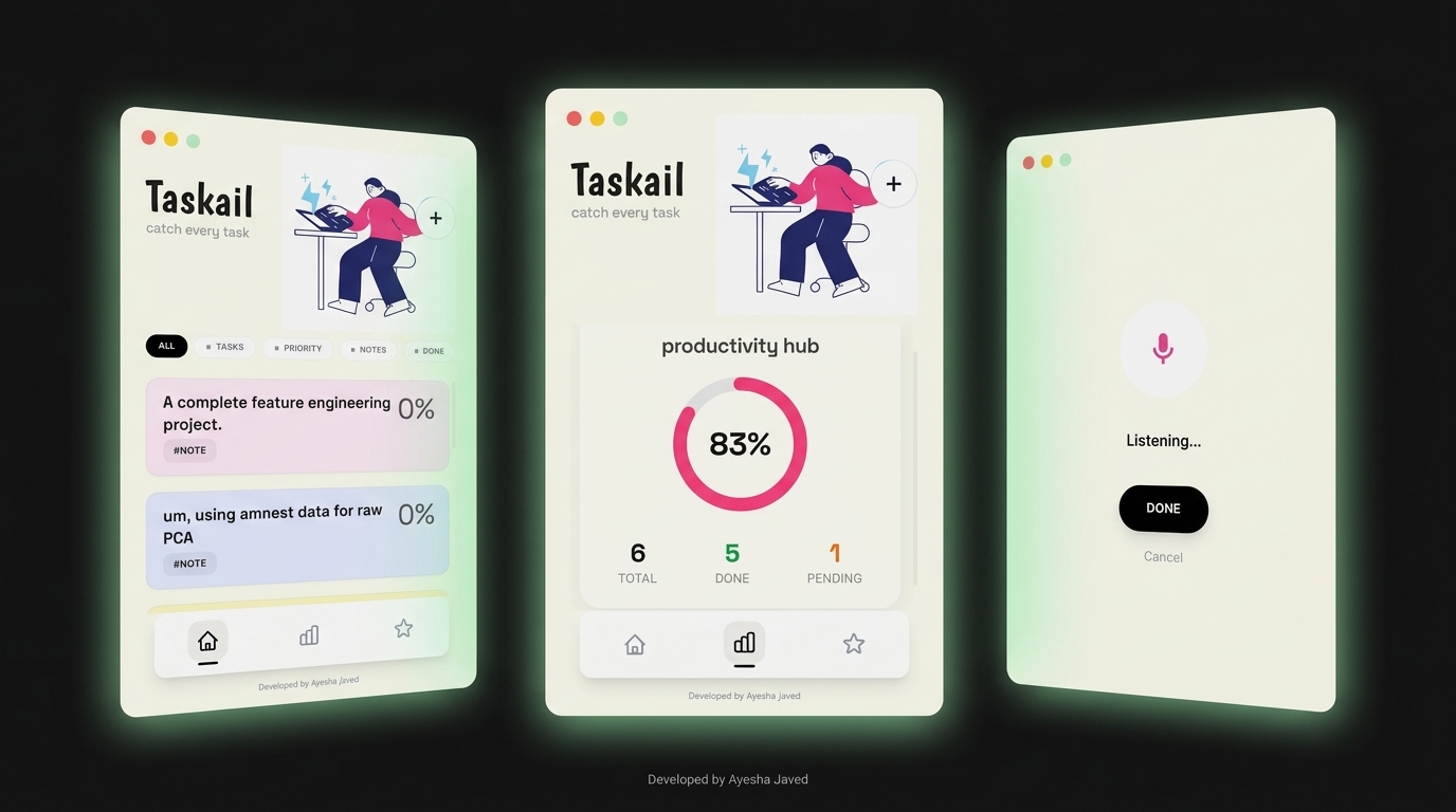 Taskail — voice-to-task desktop AI application